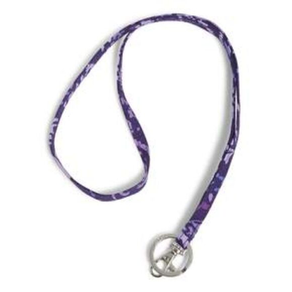NWT VERA BRADLEY LANYARD IN SIGNATURE COTTON - PAISLEY AMETHYST - Picture 1 of 2